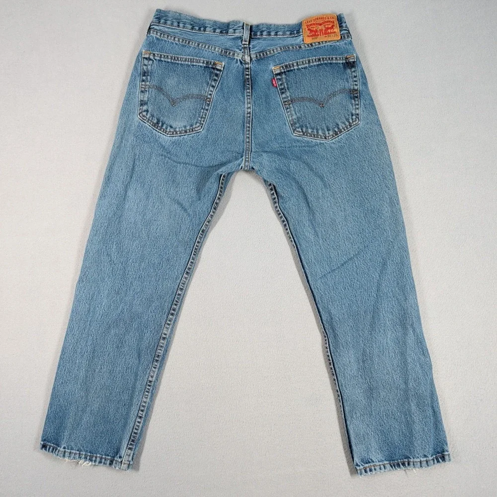 Levi's 505 Jeans Mens 36x29 Blue Regular Fit Straight Leg Denim Casual Everyday